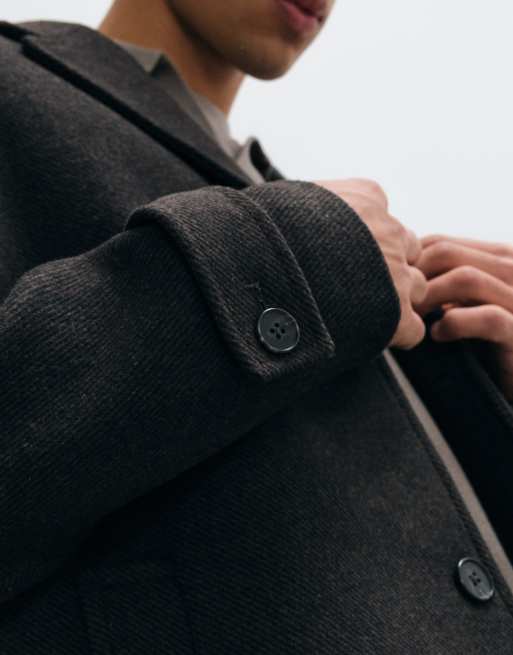 Jack & Jones wool coat in brown, 3 of 5