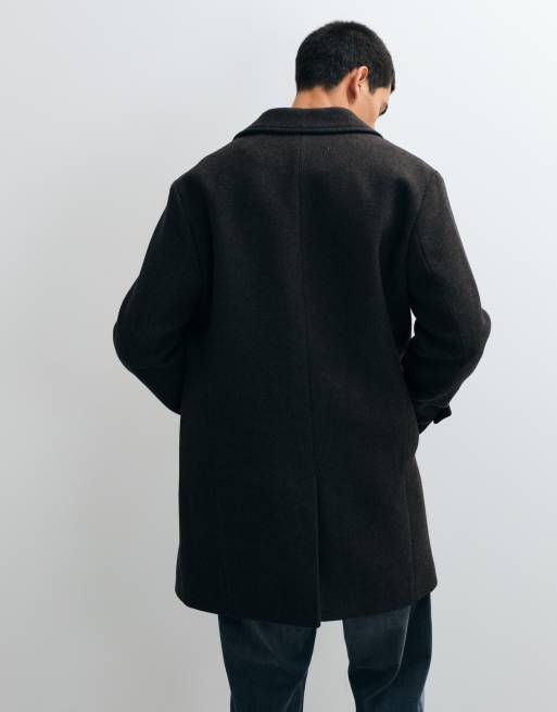 Jack & Jones wool coat in brown, 4 of 5