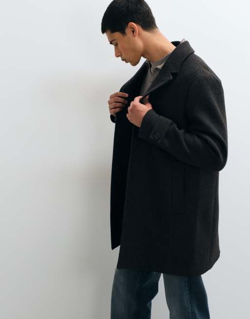 Jack & Jones wool coat in brown, 5 of 5