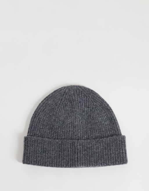 Jack & Jones wool fisherman beanie in gray, 3 of 3