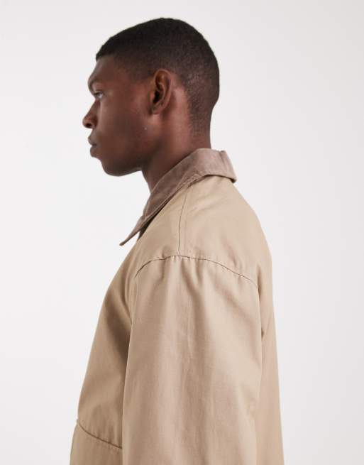Jack & Jones worker jacket with cord collar in beige, 4 of 5