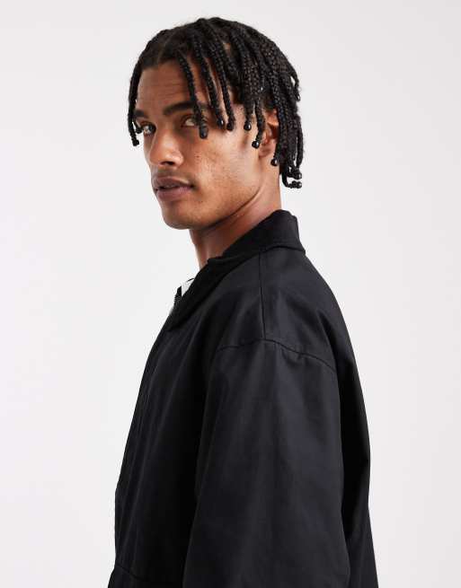 Jack & Jones worker jacket with corduroy collar in black | ASOS