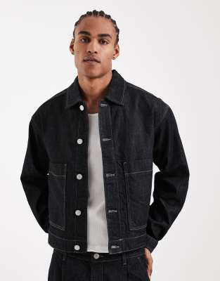 Jack & Jones Workwear Denim Jacket In Black