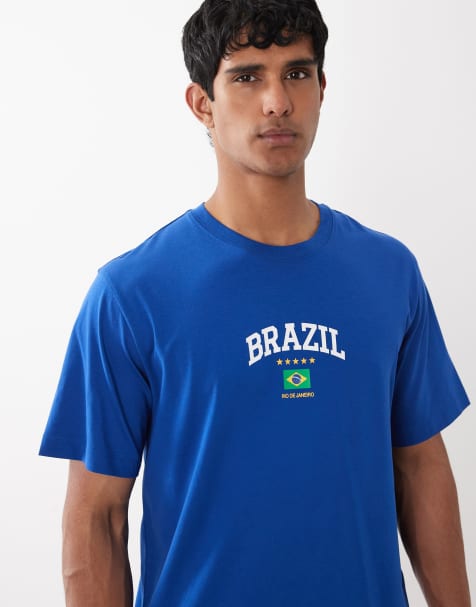 Jack & Jones World Cup Brazil t-shirt in blue