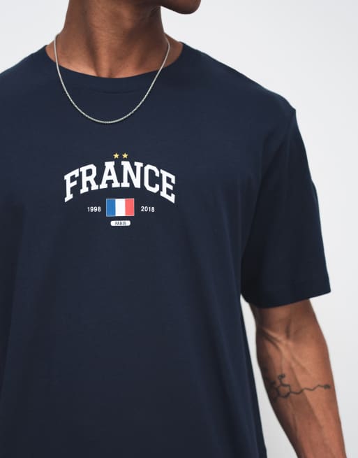 Jack & Jones World Cup France T-shirt in navy | ASOS