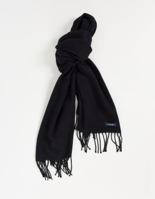 Jack & Jones Jack & Jones woven fringed scarf in black