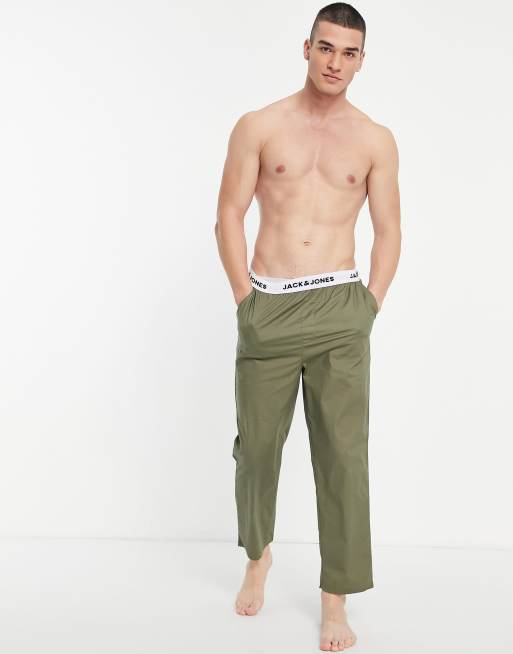Jack & Jones woven lounge bottoms in khaki