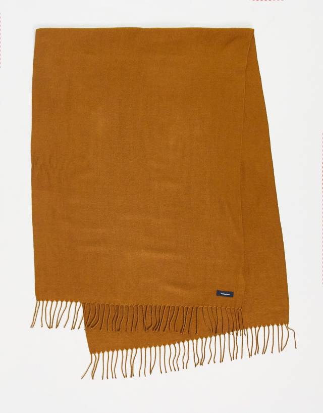 Jack & Jones woven scarf in camel