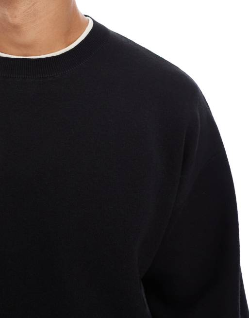 Jack & Jones - Zachte trui met ronde hals in zwart, 3 van 5