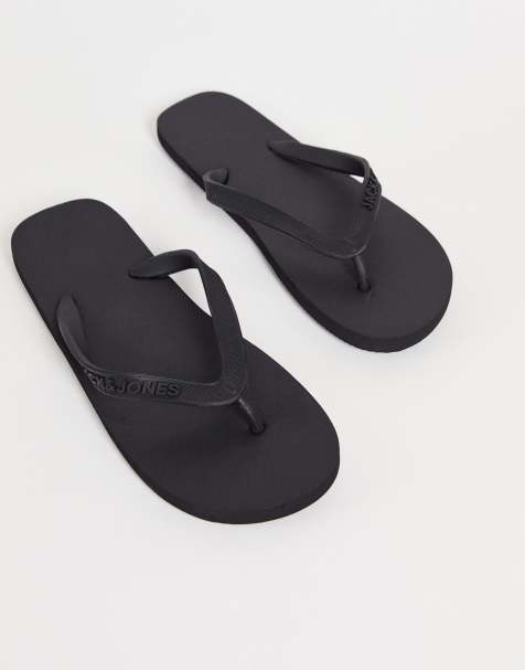 Jack & Jones – Zehenstegsandalen in Schwarz - view 1