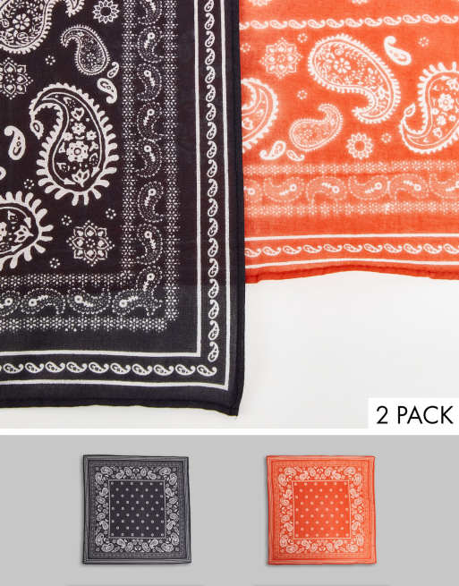 Jack & Jones – Zestaw 2 bandan w kolorach czarnym i czerwonym