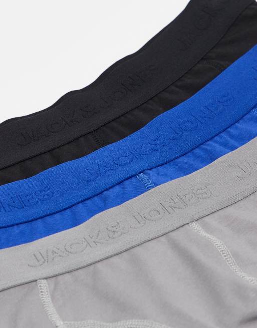 Jack & Jones – Zestaw 3 par bokserek w kolorach czarnym i niebieskim, 2 z 3