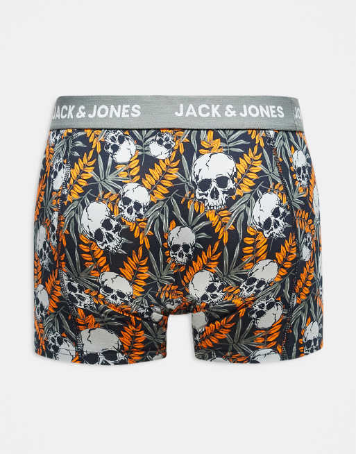 Jack & Jones – Zestaw 3 par granatowych bokserek w czaszki, 2 z 3