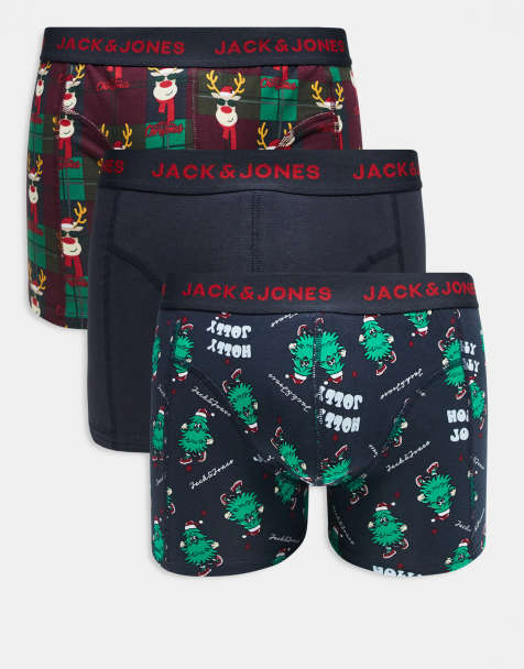 Jack & Jones – Zestaw 3 par granatowych bokserek z motywem Rudolfa - view 1