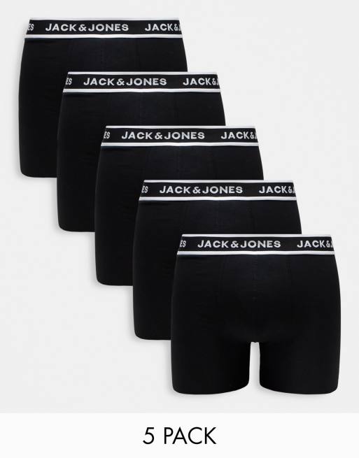 Jack & Jones – Zestaw 5 par czarnych bokserek 