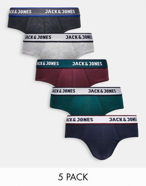 Jack & Jones – Zestaw 5 par slipów w różnych kolorach 