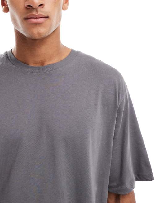Jack & Jones – Zestaw 5 T-shirtów oversize w kolorach białym, czarnym i szarym, 5 z 5