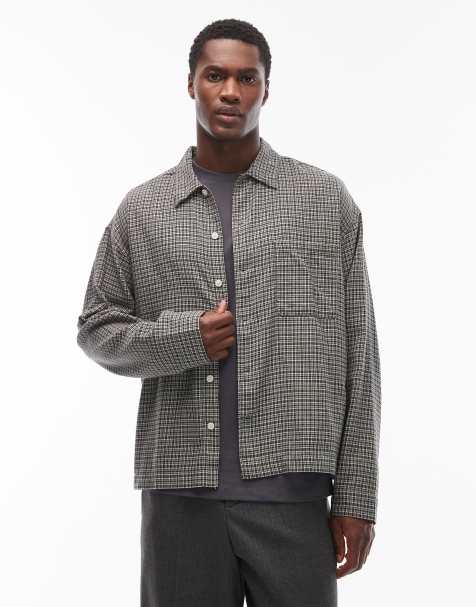 Jack & Jones boxy shirt in green check