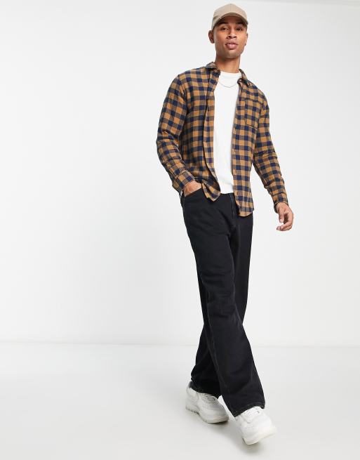 Jack & Jones – Zielona koszula z długimi rękawami w kratę