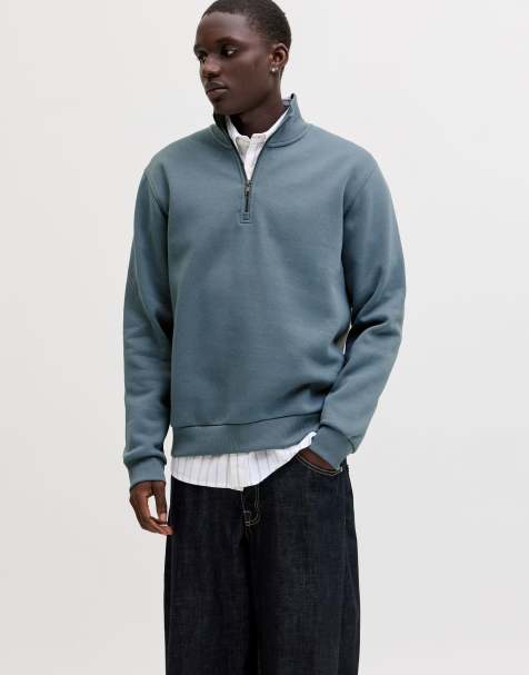 Jack & Jones zip corta Blue Mirage - view 1