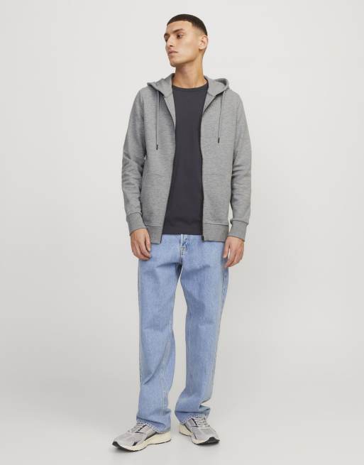 Jack & Jones Zip-Hoodie in hellgrau meliert, 3 von 7