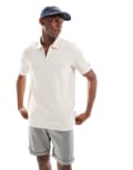 [Jack & Jones] Jack & Jones zip polo in beige-Neutral M Moonbeam