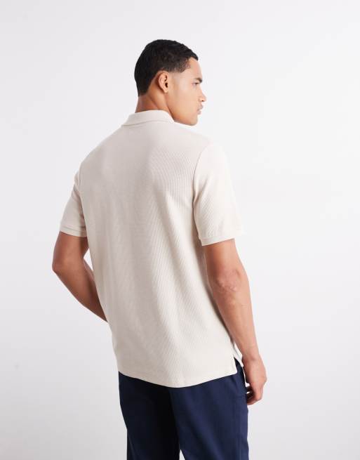 Jack & Jones zip polo in beige, 3 of 5