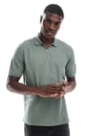[Jack & Jones] Jack & Jones zip polo in green XL Agave green