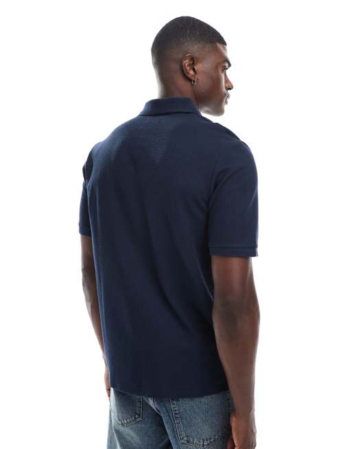 Jack & Jones zip polo shirt in navy, 4 of 4