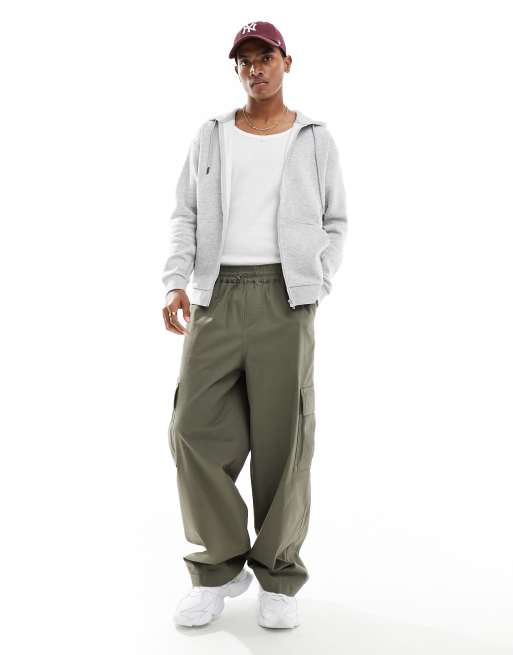 Jack & Jones zip through hoodie in light grey marl, 2 of 4