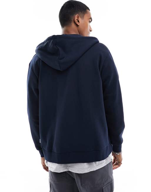 Jack & Jones zip through hoodie in navy, 2 of 4