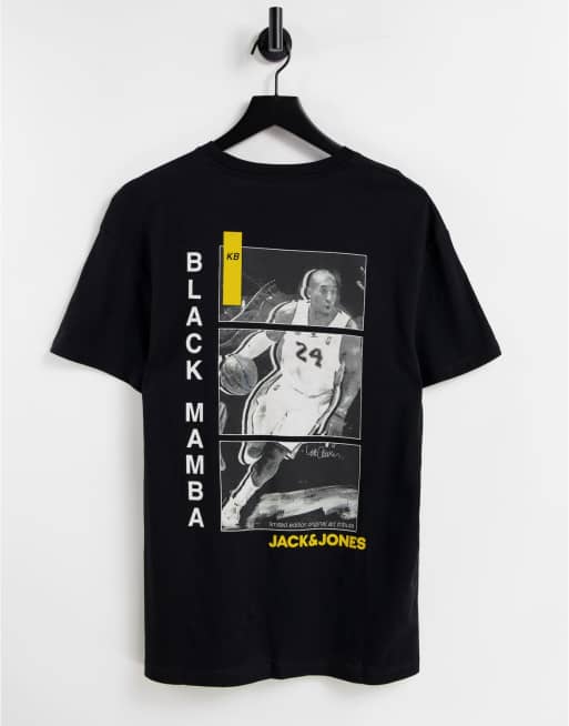 Jack & ones Core - Kobe - T-shirt met print op rug in zwart
