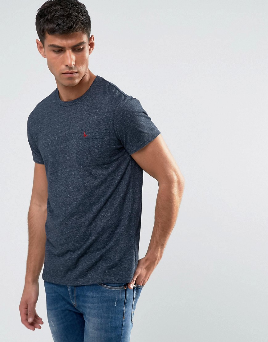 Jack Wills – Ayleford – Marinblå t-shirt med ficka i en smal passform
