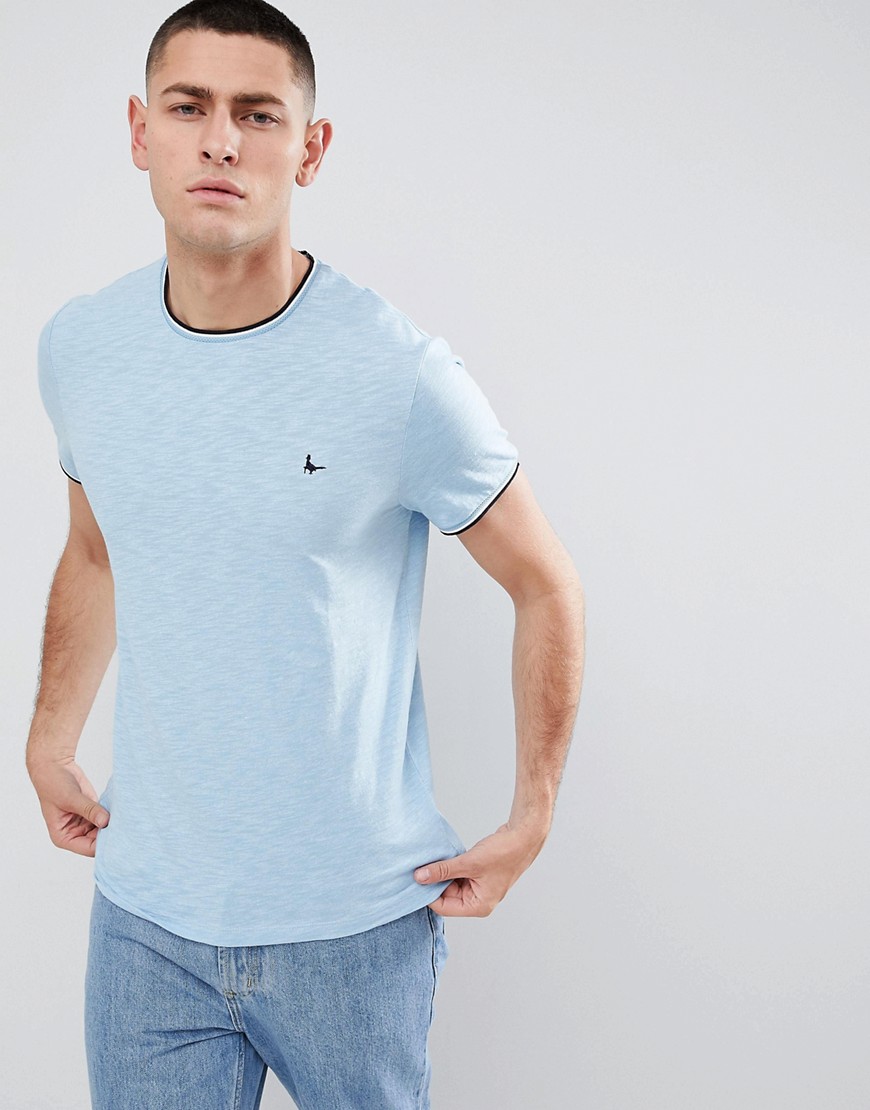 Jack Wills - Baildon - T-shirt azzurra con doppia riga a contrasto-Blu