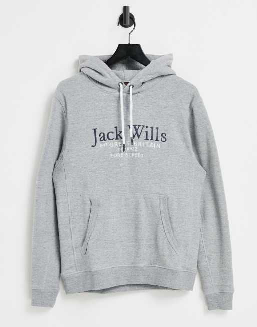 Jack wills discount grey hoodie mens