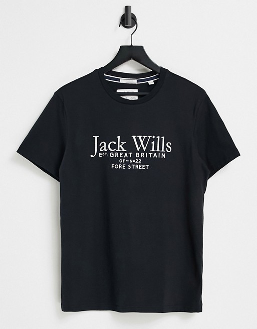 Jack Wills Carnaby logo t-shirt in black