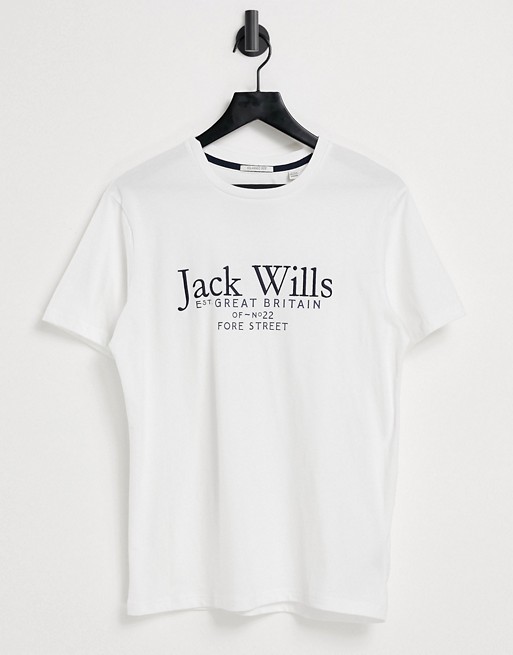 Jack Wills Carnaby logo t-shirt in white