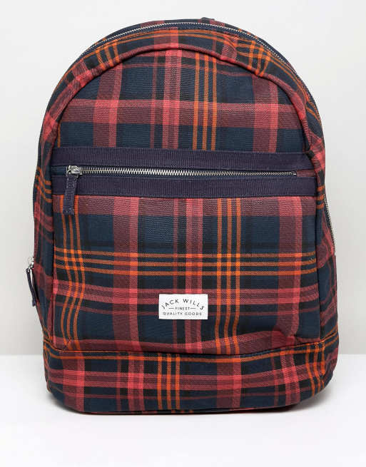 Jack wills 2025 checked backpack