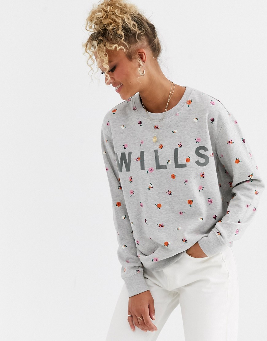 Jack Wills – Finch – Blommig sweatshirt-Flerfärgad
