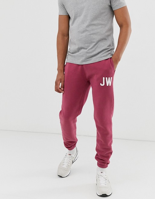 Jack Wills Goldborne logo joggers in burgundy