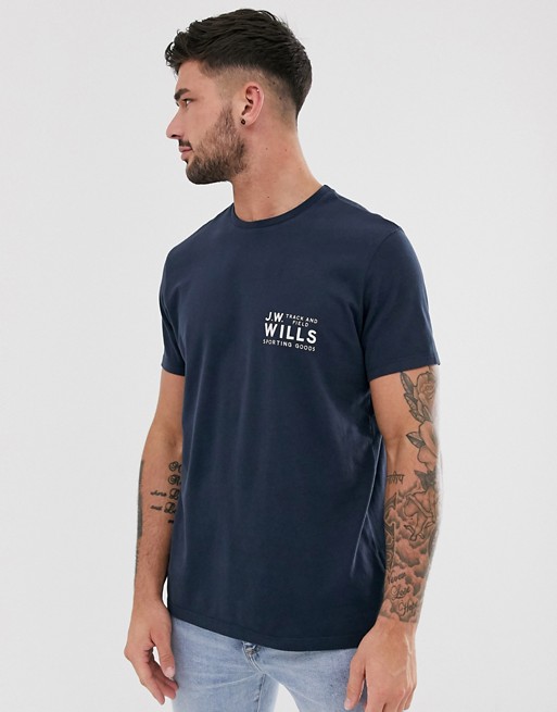 Jack Wills Mallett back logo t-shirt in navy
