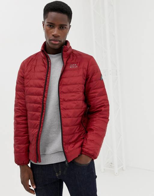 Jack Wills Nevis Doudoune Legere En Duvet Rouge Asos