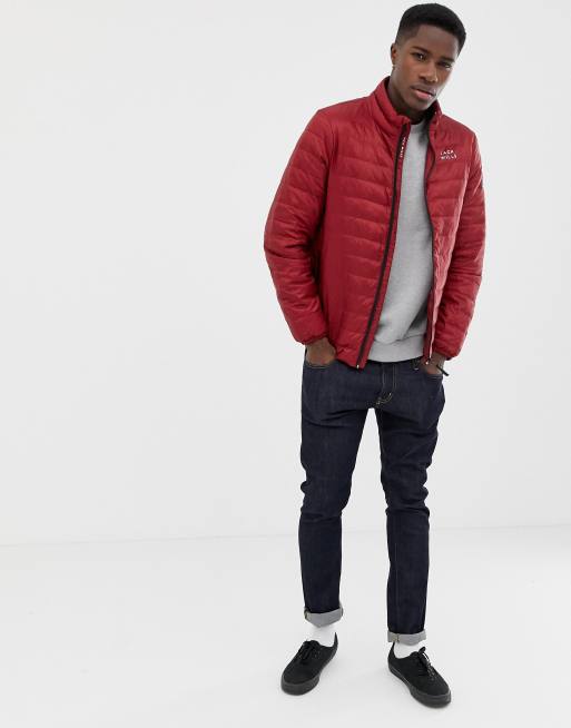 Red lightweight down on sale jacket