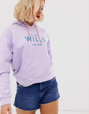 Jack Wills - Romsey - Raglan hoodie met logo-Paars