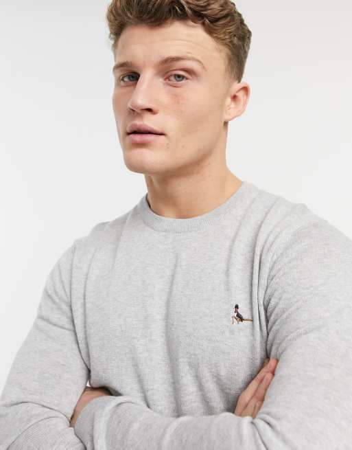 Jack Wills Seabourne crew neck knit in grey ASOS