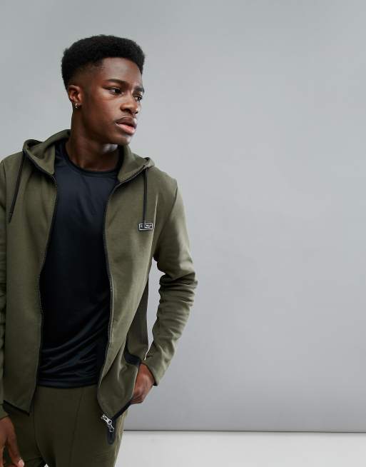 Jack Wills Sporting Goods Bayham Zip Through Sweater In Green