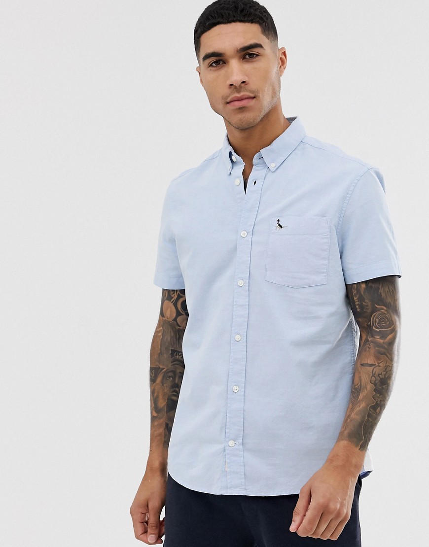 Jack Wills – Stableton – Himmelsblå, kortärmad oxfordskjorta med smal passform