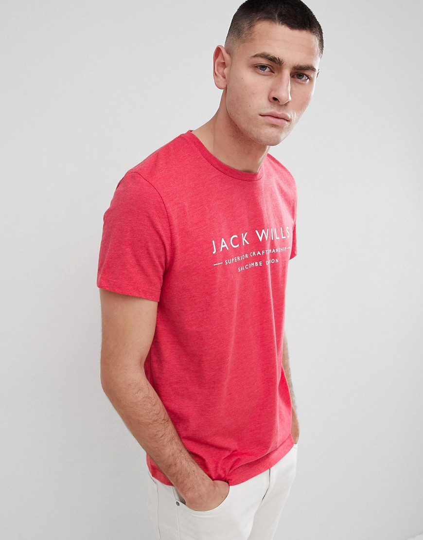 Jack Wills - Westmore - T-shirt rossa con logo-Rosso