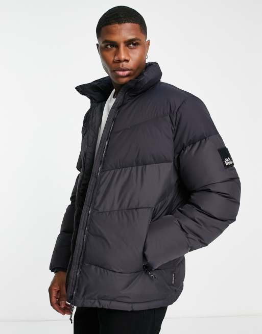 Jack Wolfskin 365 Fearless Down puffer jacket in black | ASOS