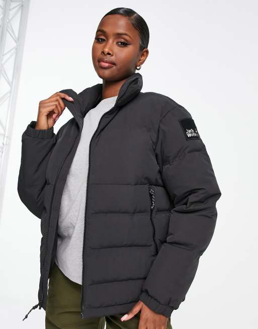 Jack Wolfskin Alex down puffer jacket in black ASOS